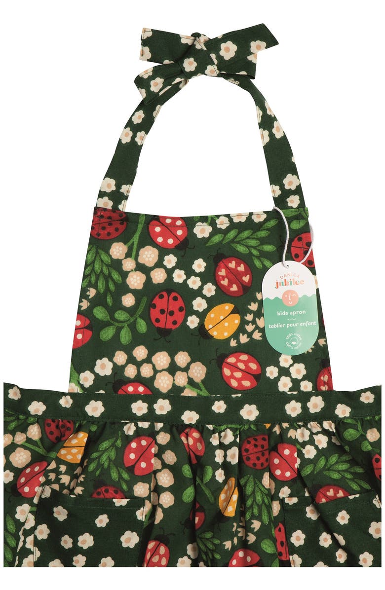 Danica Brands Ladybugs Apron Set, Alternate, color, Green