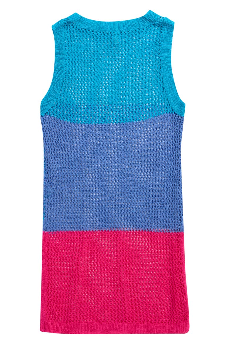 Kids' Open Knit Cover-Up Dress, Alternate, color, BLUE MULTI