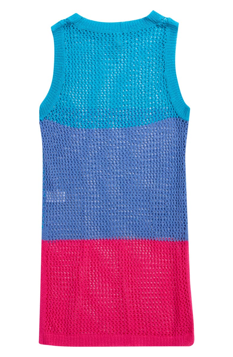 Beach Lingo Kids' Open Knit Cover-Up Dress, Alternate, color, Blue Multi