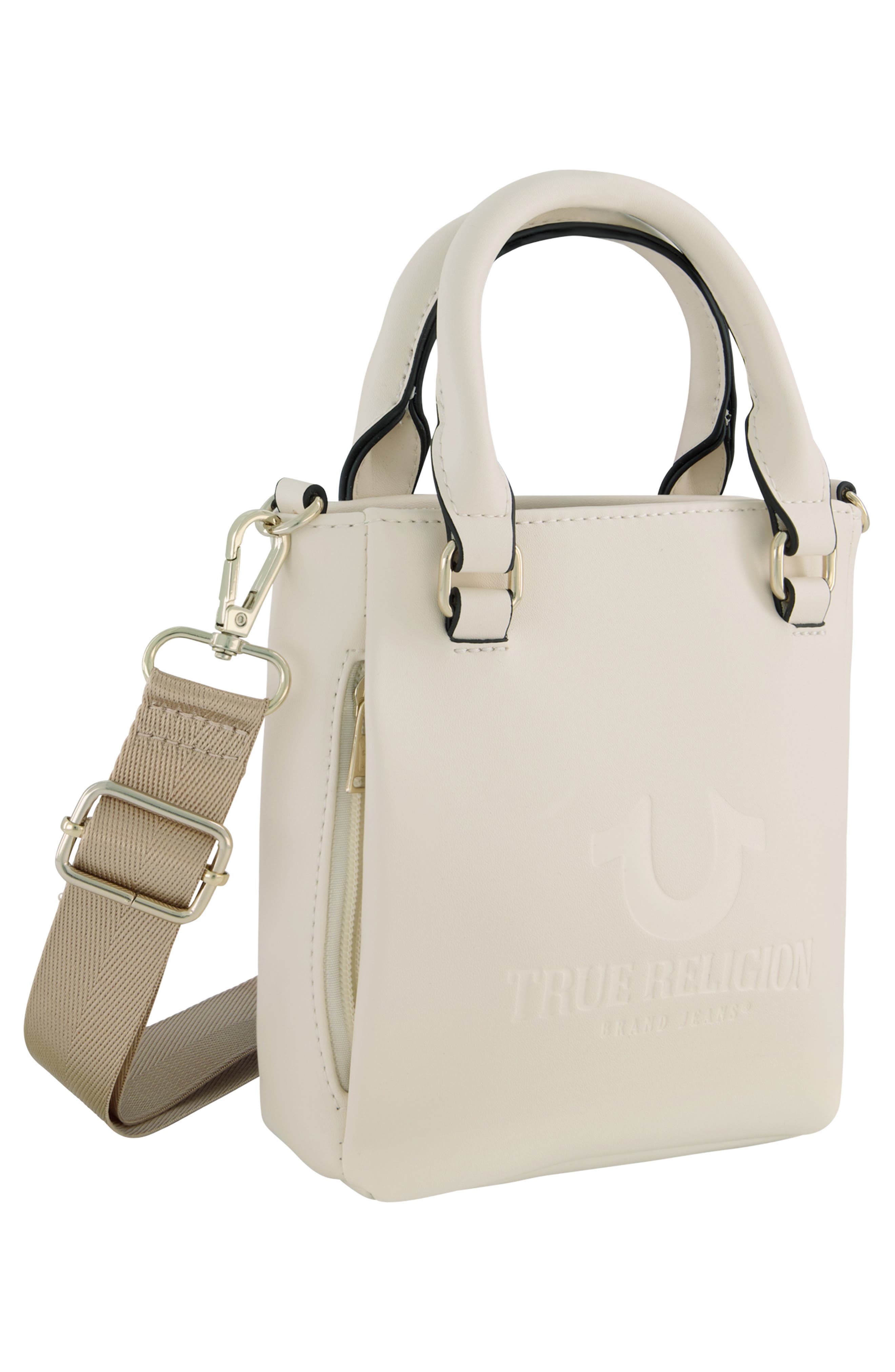 True Religion Mini Love Crossbody Bag, Alternate, color, Bone