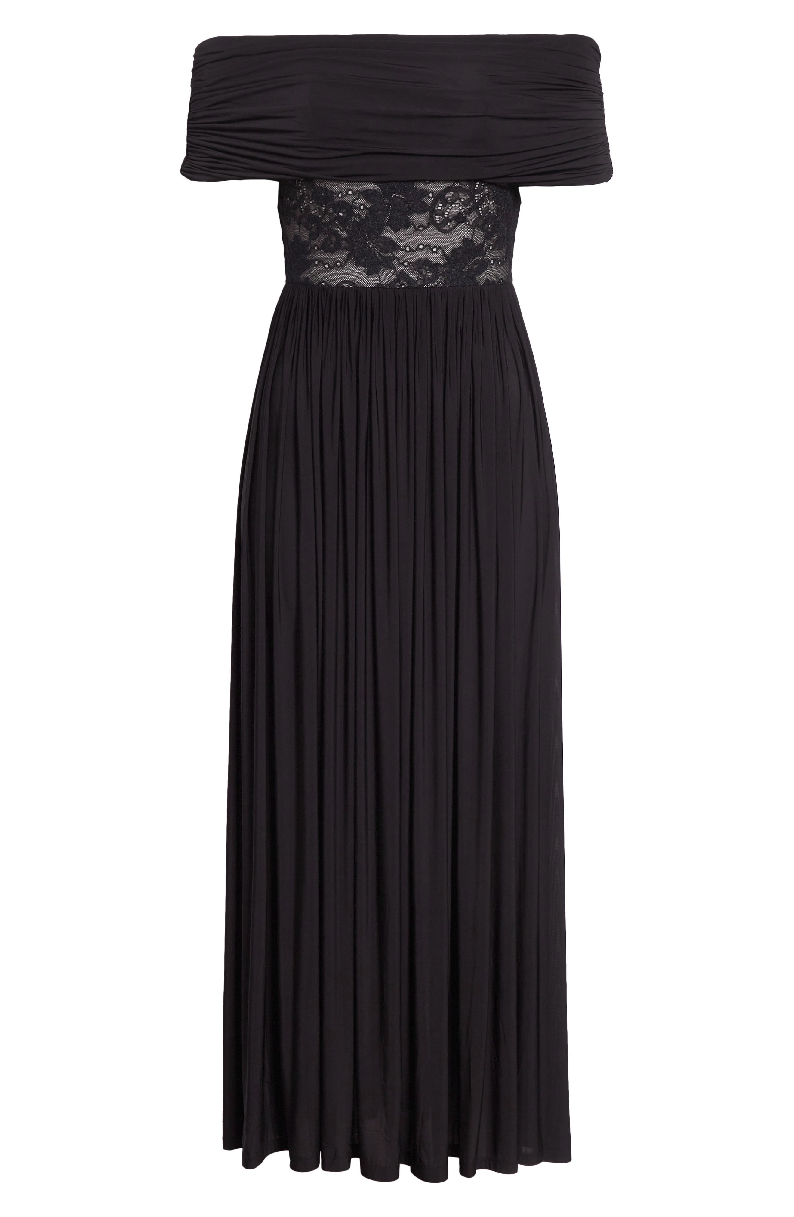 Zimmermann Off-the-shoulder Lace-trimmed Gathered Stretch-jersey Maxi Dress In Black
