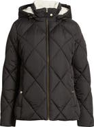 Lauren Ralph Lauren Quilted Diamond Puffer Coat with Removable Hood