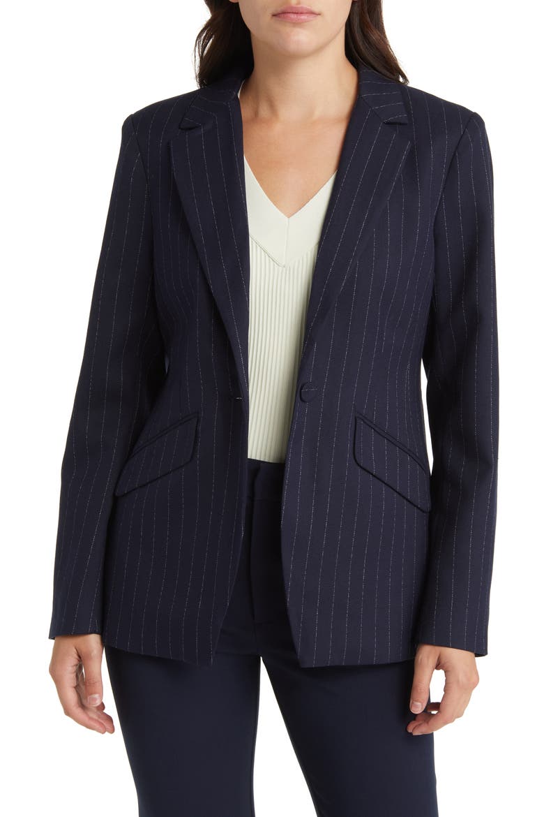 The Favorite Pinstripe Blazer, Main, color, NAVY PINSTRIPE