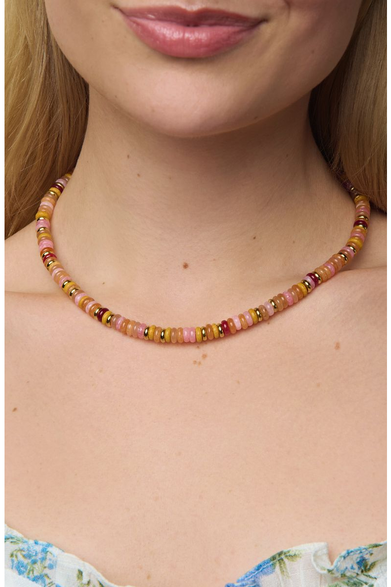 Gina Gemstone Necklace, Alternate, color, Peach