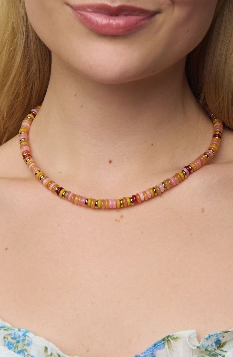 Little Sky Stone Gina Gemstone Necklace, Alternate, color, Peach