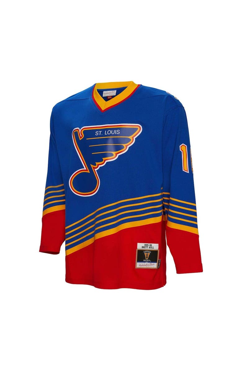 Mitchell & Ness Men's Mitchell & Ness Brett Hull Blue St. Louis Blues  1995/96 Blue Line Player Jersey, Alternate, color, 