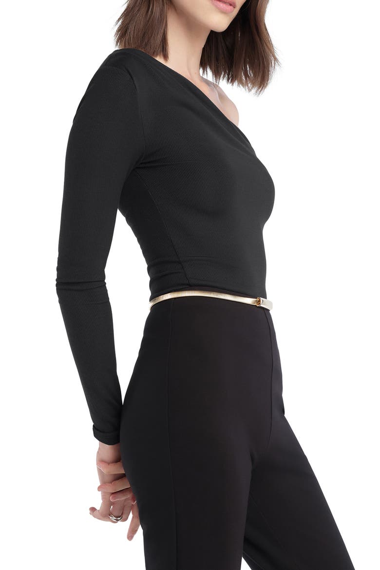 The Edgy One-Shoulder Top, Alternate, color, BLACK