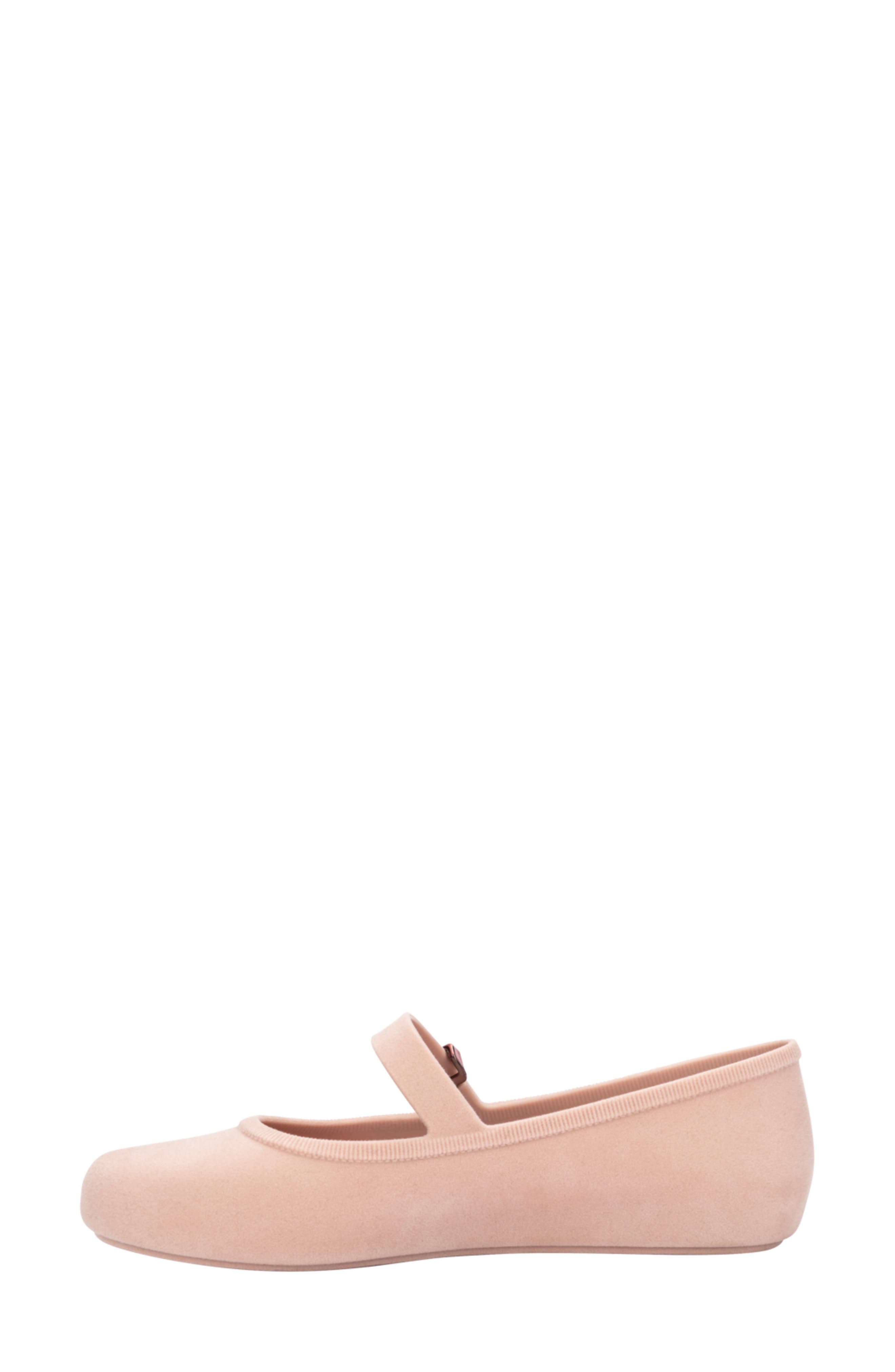Melissa Soft Velvet Ballerina Flat, Alternate, color, Pink
