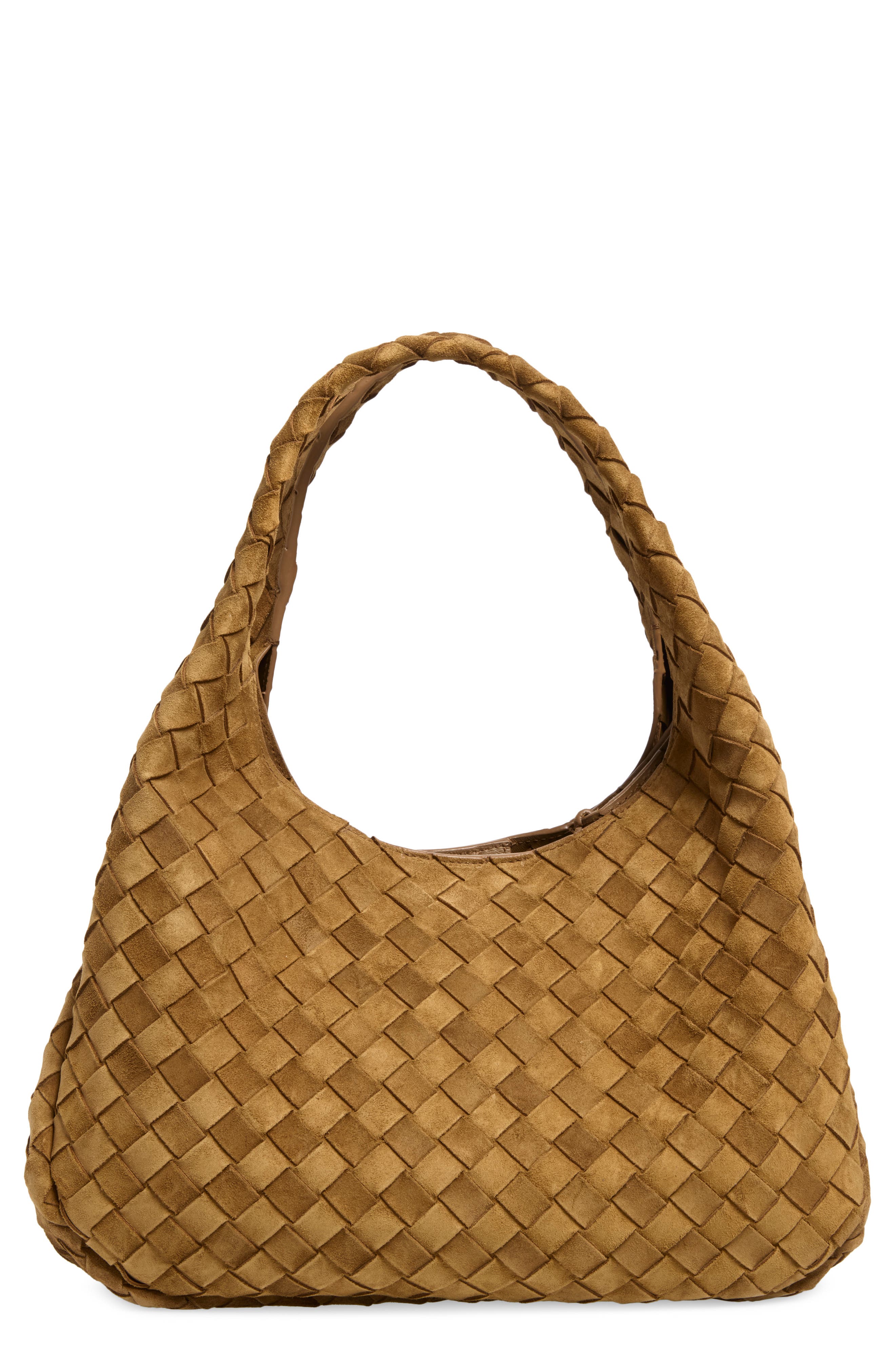 Medium Campana Leather Shoulder Bag, Main, color, 9874 DARK CARAMEL 20-MB