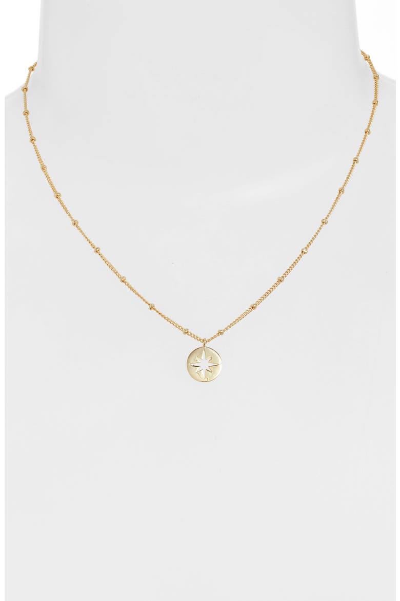 Starburst Disc Pendant Necklace, Alternate, color, GOLD