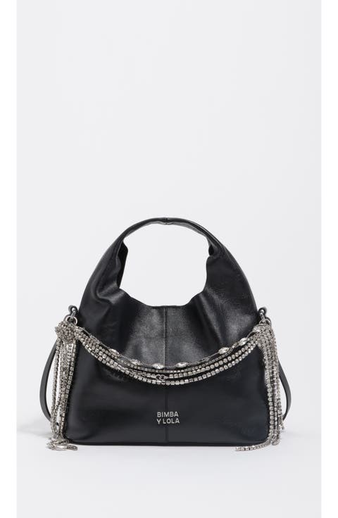 Leather Plaited Handle Paper Bag