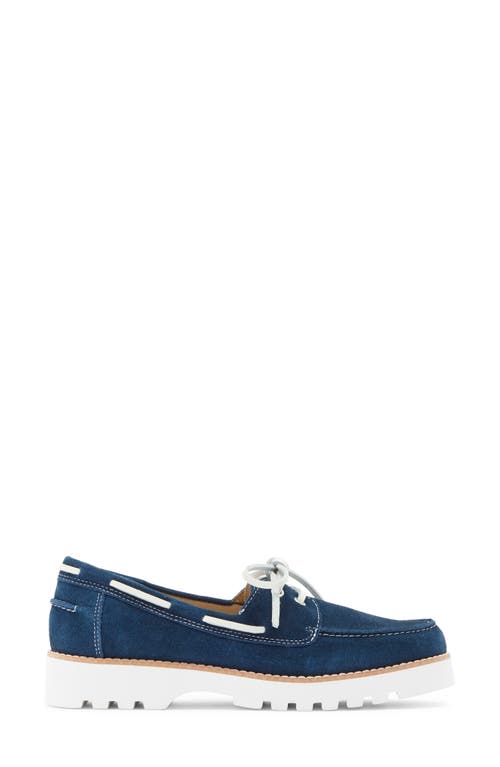 Shop Donald Pliner Lug Sole Boat Shoe In Navy