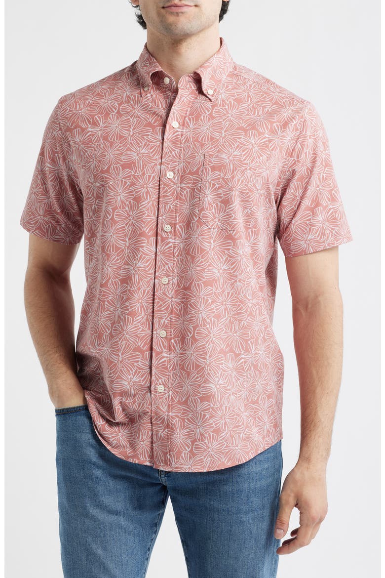 Mala Melia Short Sleeve Button-Down Sport Shirt, Main, color, CANYON