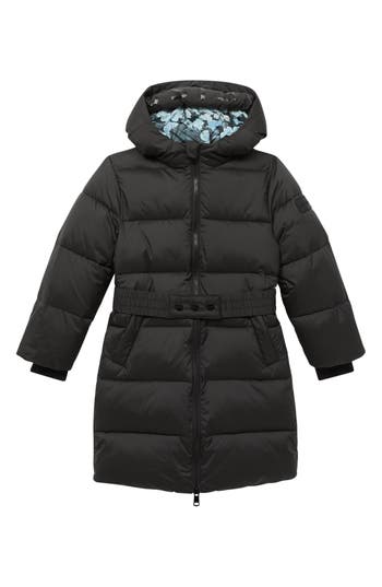 Reiss Kids' Tia Jr. Quilted Hooded Coat In Black