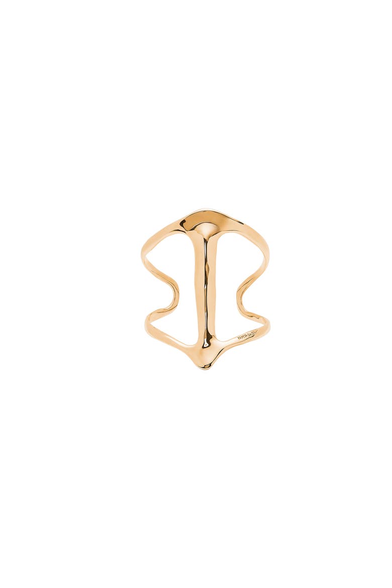 18K Gold-Plated Rigid Bracelet with Manta Ray Structure, Main, color, Gold
