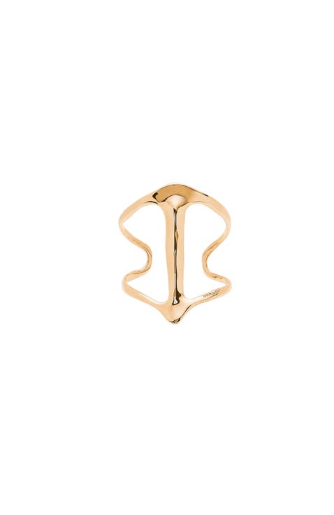 18K Gold-Plated Rigid Bracelet with Manta Ray Structure