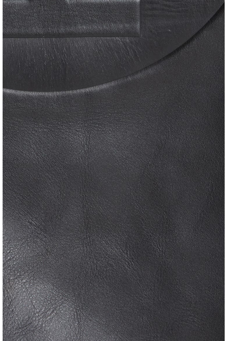 Unisex Logo Embossed Leather Biker Jacket, Alternate, color, BLACK