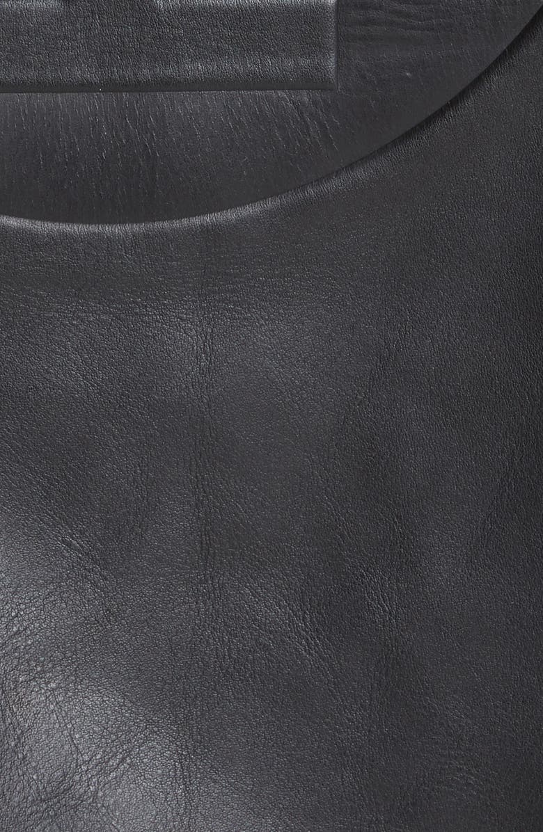 HFD Unisex Logo Embossed Leather Biker Jacket, Alternate, color, 