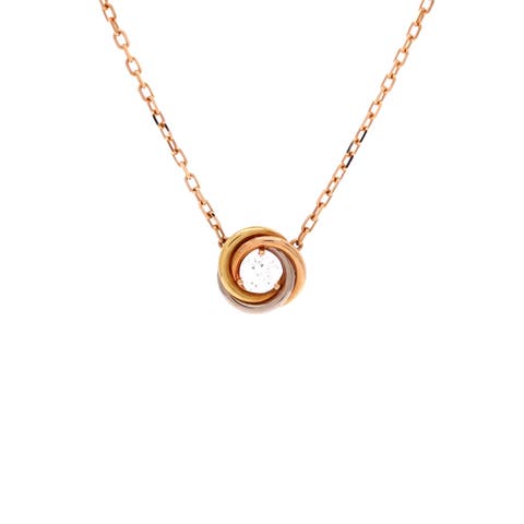 Trinity Diamond Pendant Necklace 18K Tricolor Gold and Diamond