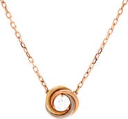 Pre-Owned Cartier Trinity Diamond Pendant Necklace 18K Tricolor Gold and Diamond