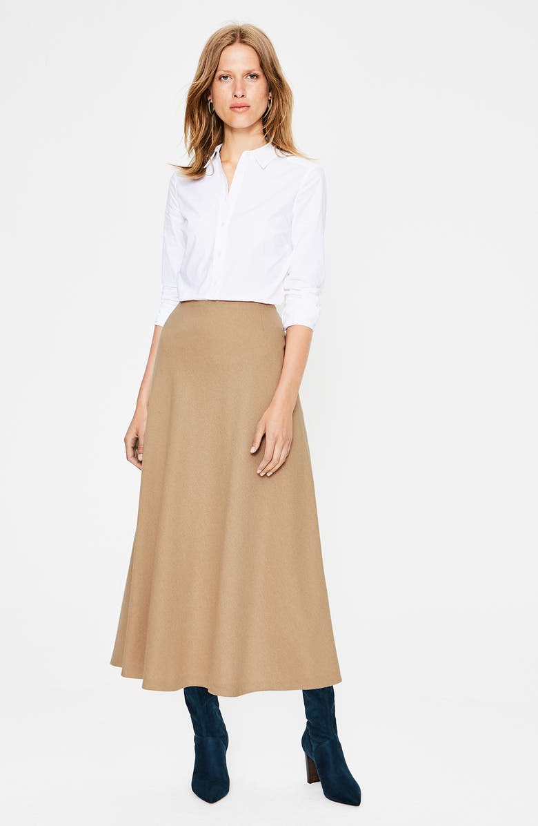 Boden Wool Blend Midi Skirt, Alternate, color, 