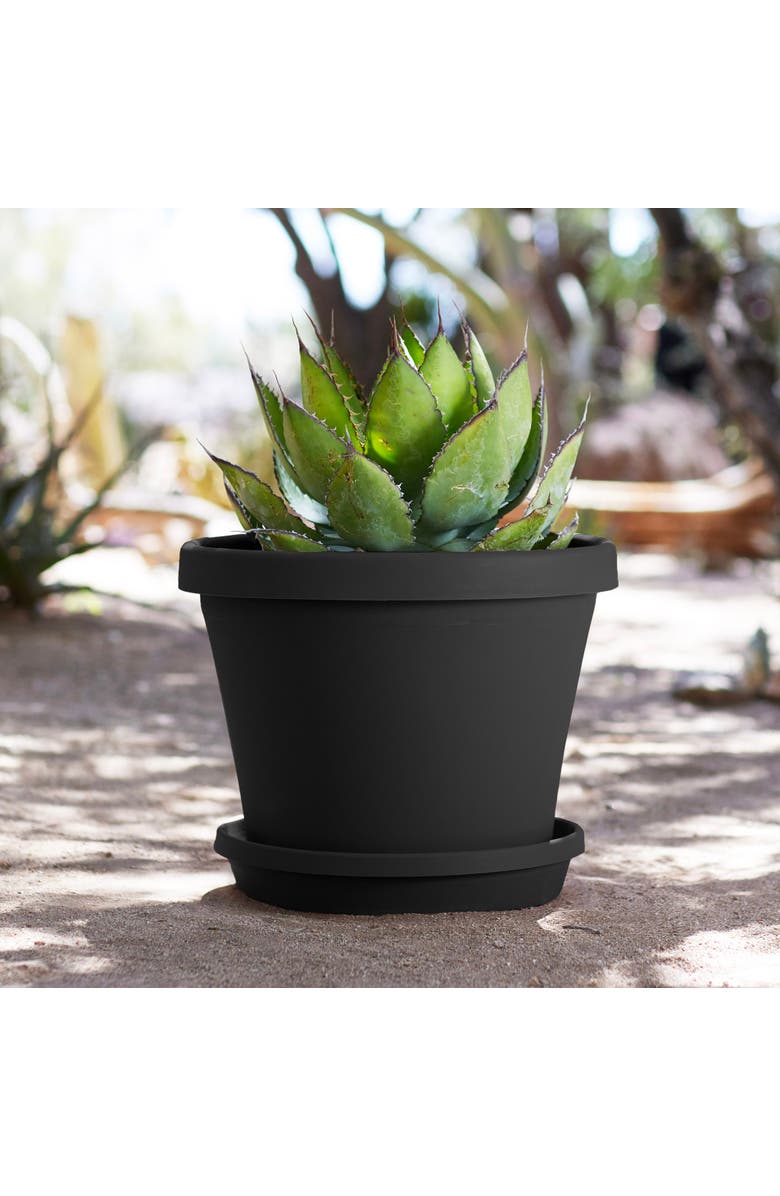 Bloem Terra Pot Planter 16 Inch Black Durable Resin Pot, 8 Gallon, Alternate, color, Black