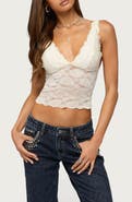 EDIKTED Vanya Lace V-Neck Tank