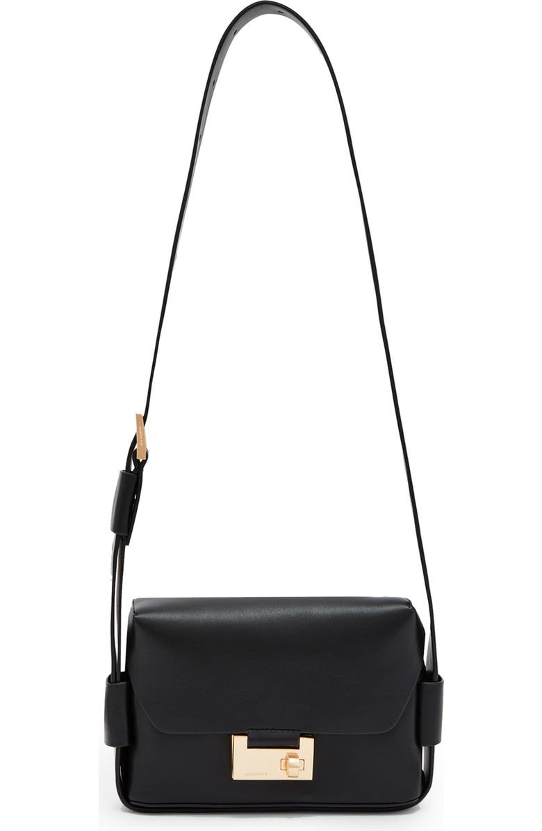 AllSaints Frankie Convertible Leather Crossbody Bag, Main, color, Black