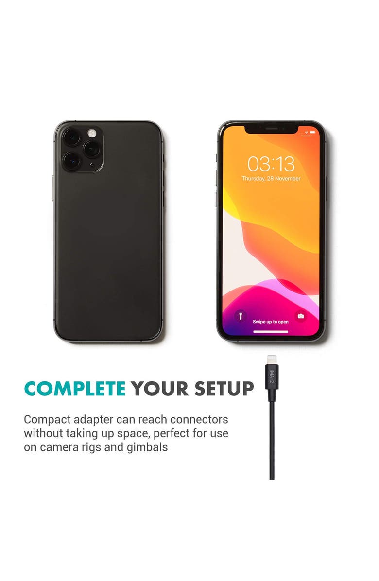 MOVO IMA-2 Headphone Adapter - 3.5mm TRS to Lightning - Compatible with iPhone and iPad, Alternate, color, Black