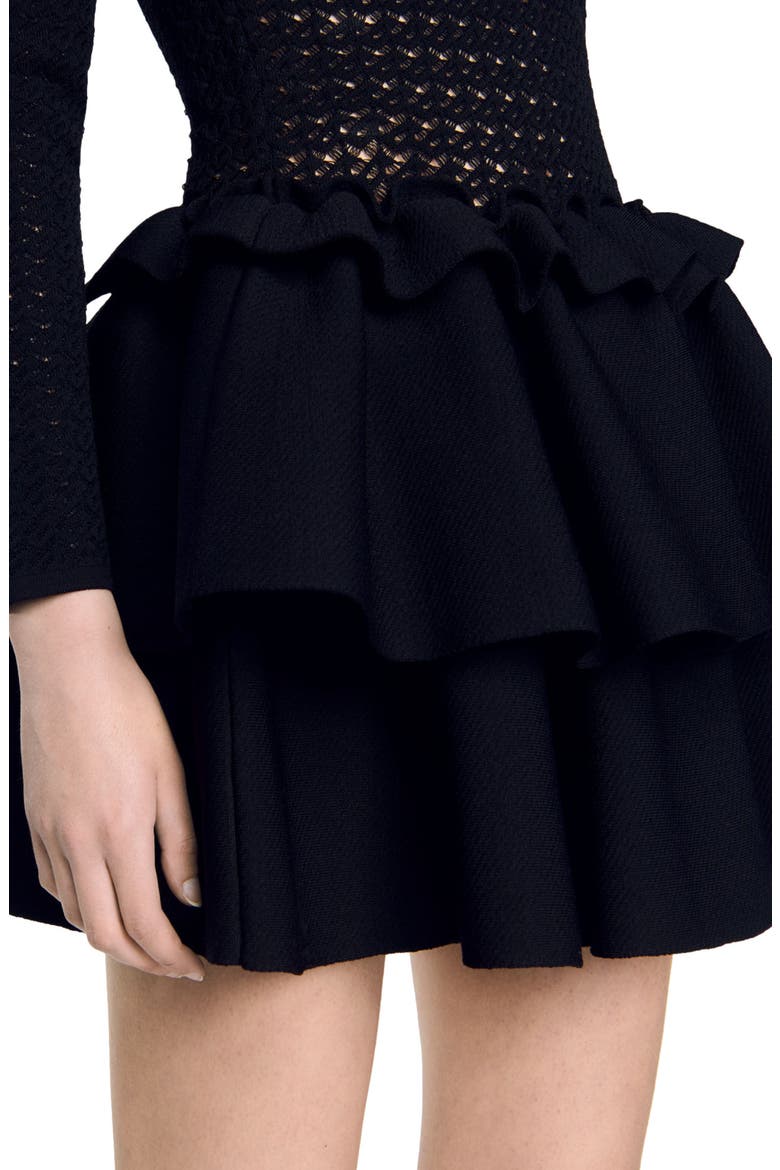 Ruffled dress, Alternate, color, Black