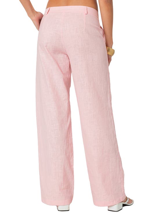 Edikted Arya Straight Leg Cotton Pants In Pink