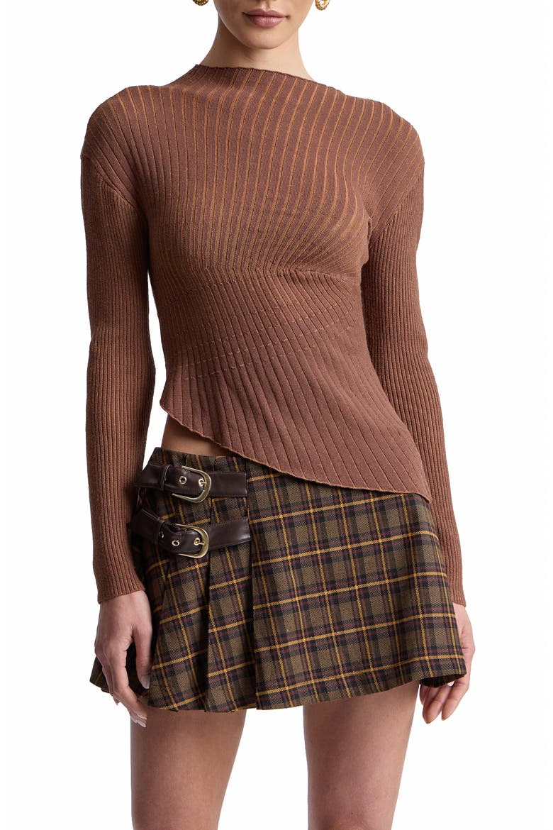 Radial Rib Asymmetric Hem Sweater, Main, color, CONGAC MULTI