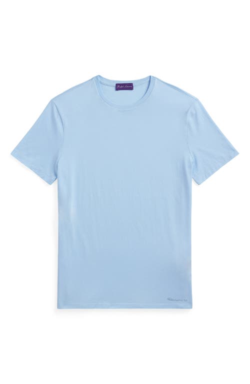 Ralph Lauren Purple Label Luxury Lisle Crewneck T-shirt In Chambray Blue