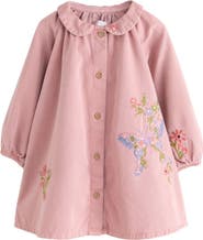 NEXT Kids' Butterfly Embroidered Long Sleeve Denim Shirtdress