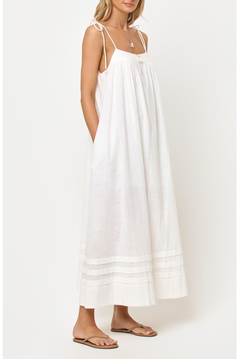 Sunset Stroll Cotton Cover-Up Maxi Dress, Alternate, color, CREAM