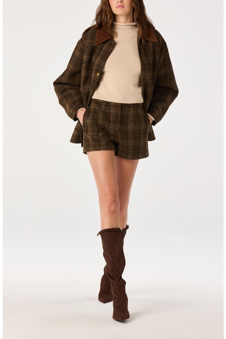 Wynn Plaid Shorts, Alternate, color, BROWN PLAID