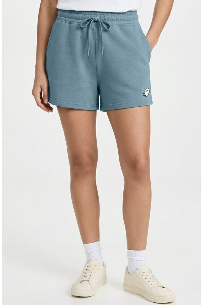 Womens Ghost Midweight Washed Fleece Shorts, Alternate, color, Misty Blue
