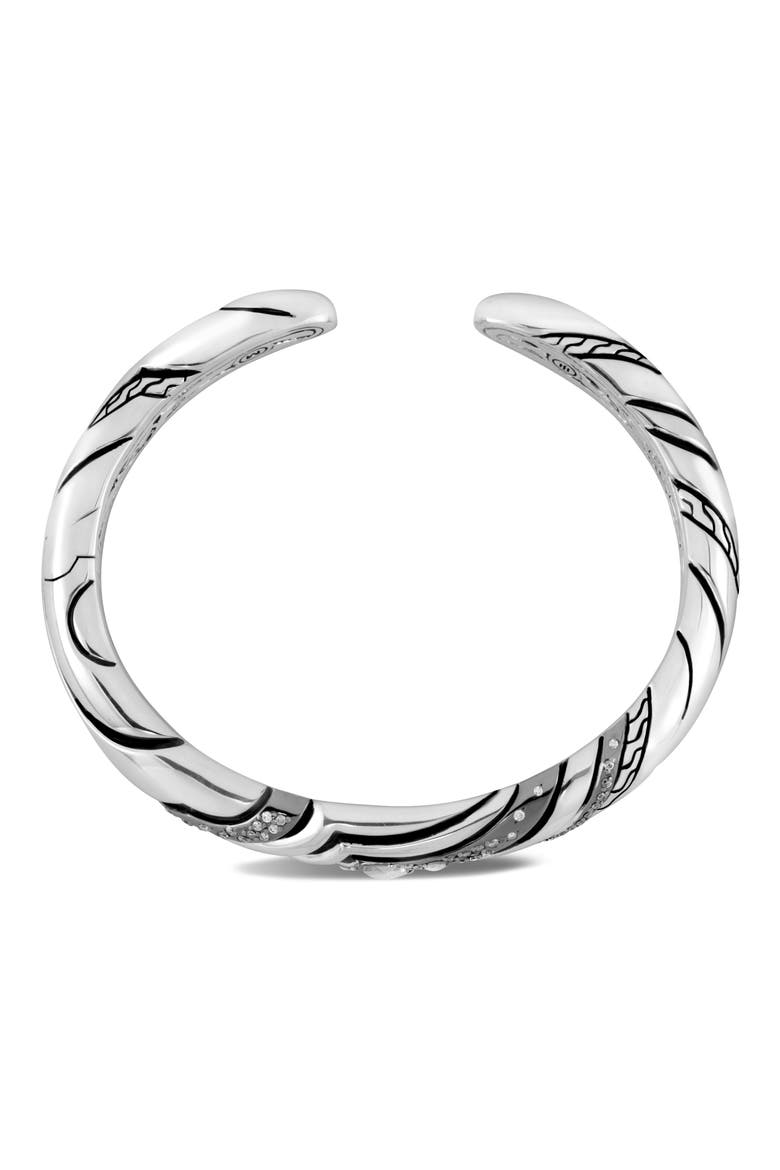 Small Kick Cuff Bracelet with Diamonds, Alternate, color, SILVER/ DIAMOND