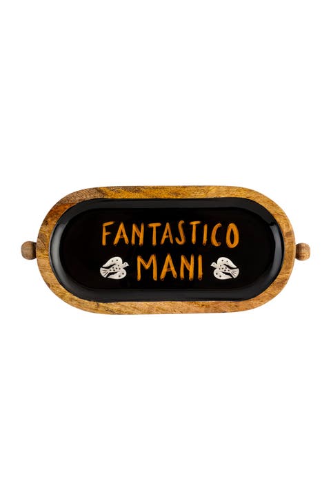 Lakri Oval Mango Wood Tray Curated Decor