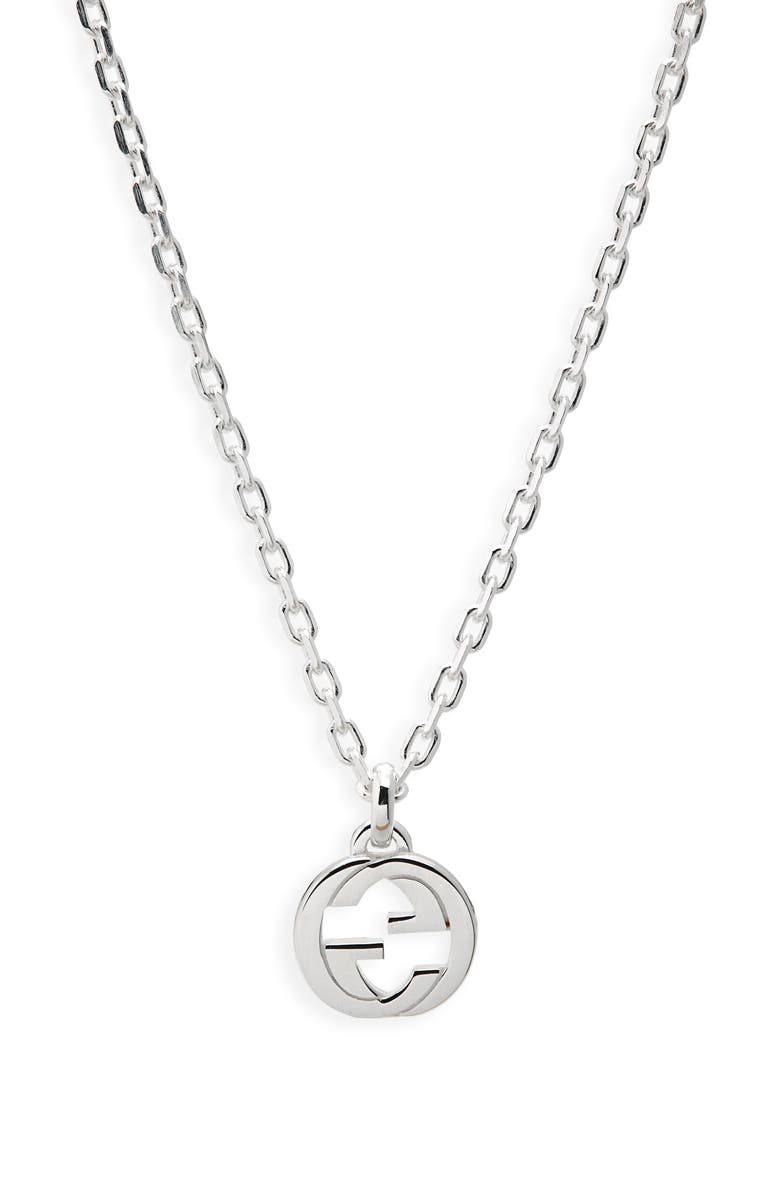 Gucci GG Logo Pendant Necklace, Main, color, 