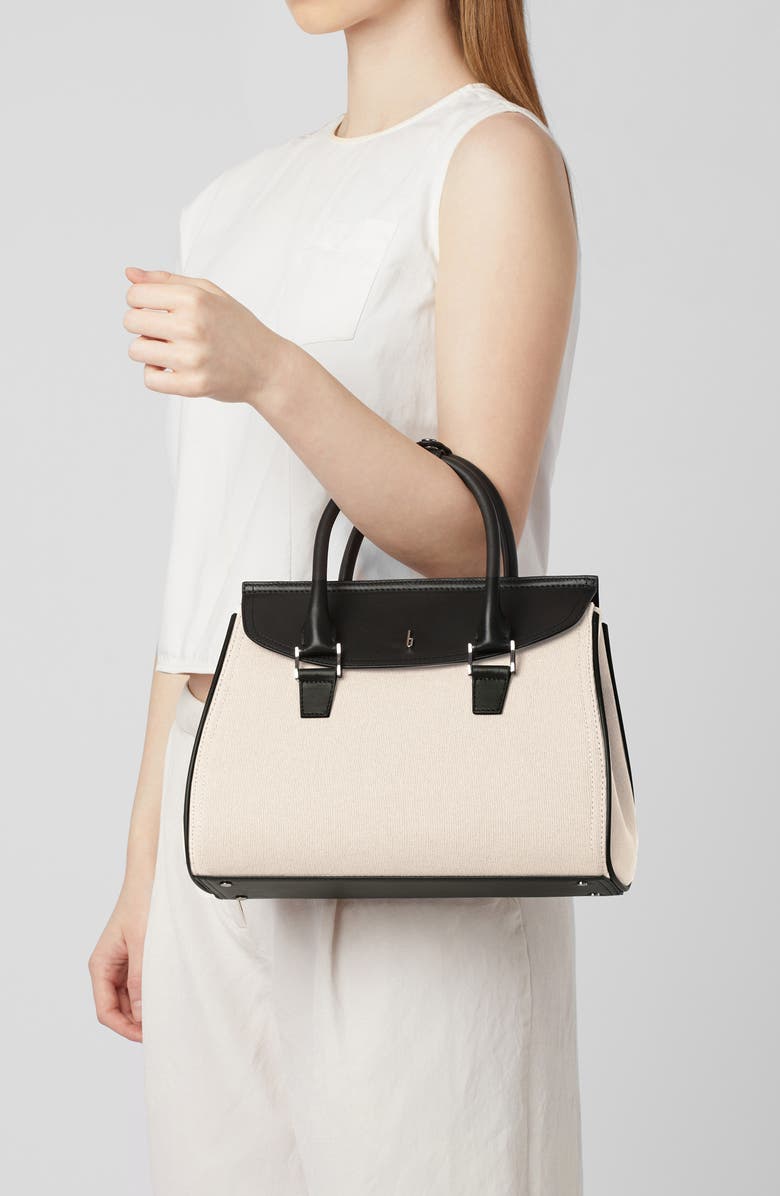 behno Medium Coco Canvas & Leather Satchel, Alternate, color, Sand/ Black