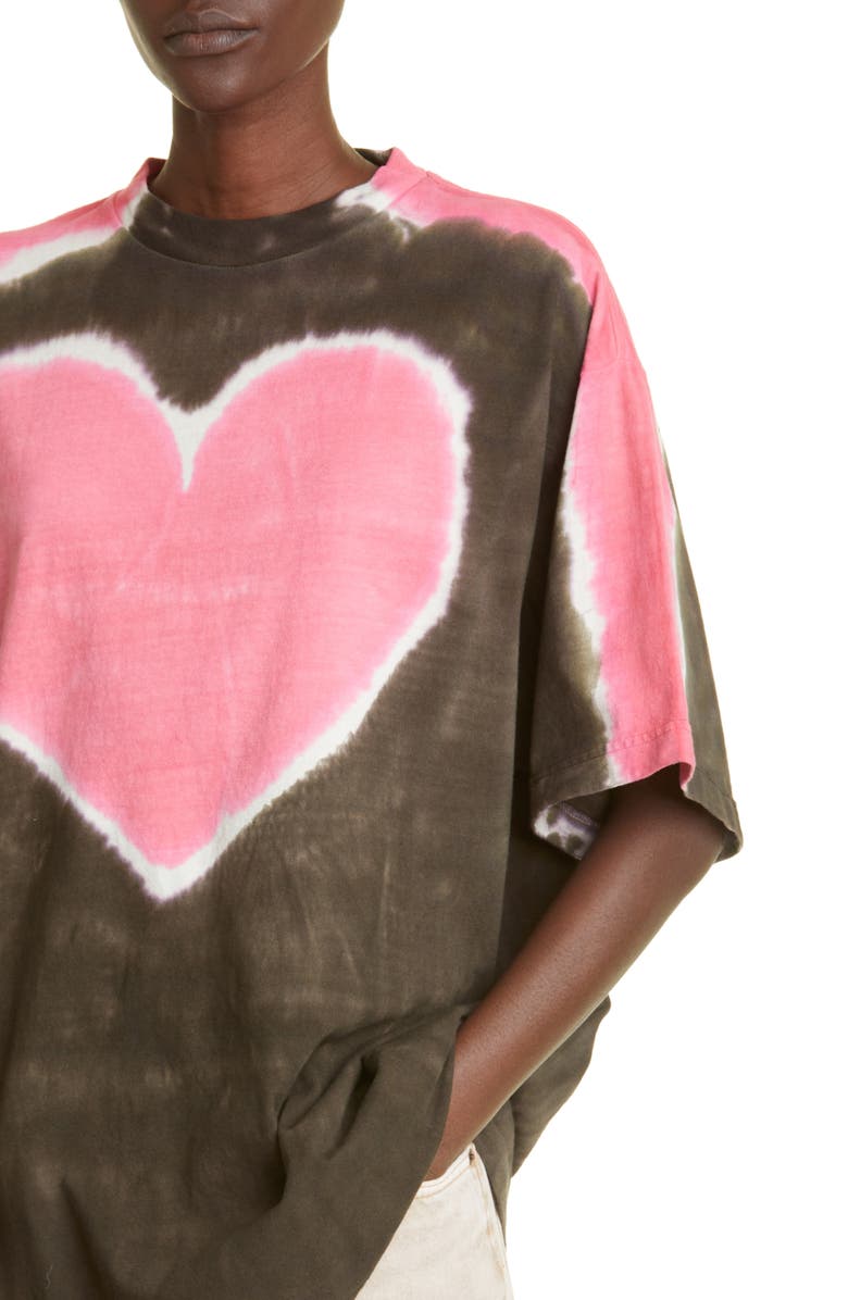 Acne Studios Edra Couer Tie Dye Cotton Graphic Tee, Alternate, color, 