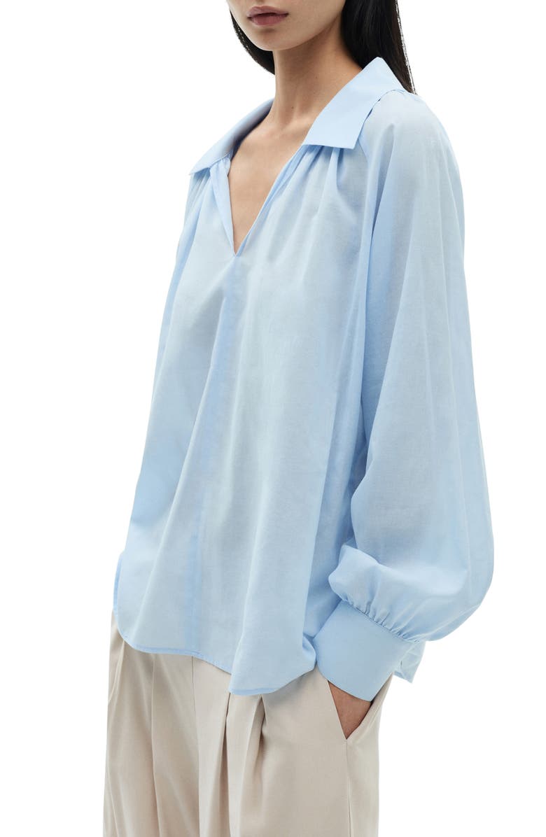 MANGO Puff Sleeve Cotton Top, Alternate, color, 