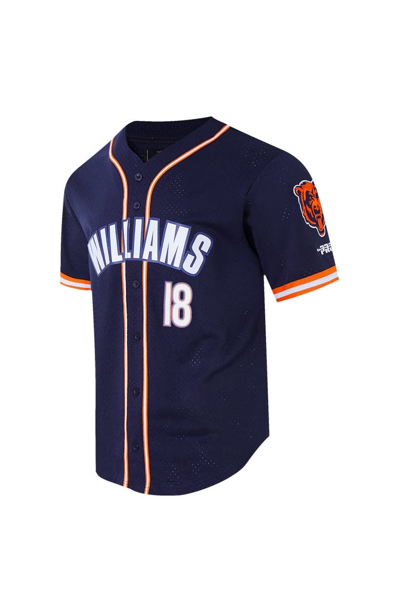 PRO STANDARD Men's Pro Standard Caleb Williams Navy Chicago Bears Mesh Button-Up Baseball Jersey, Alternate, color, Navy