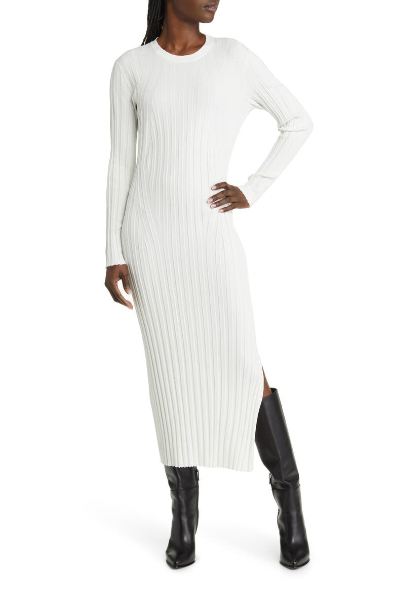 FRAME Long Sleeve Rib Maxi Sweater Dress, Main, color, 