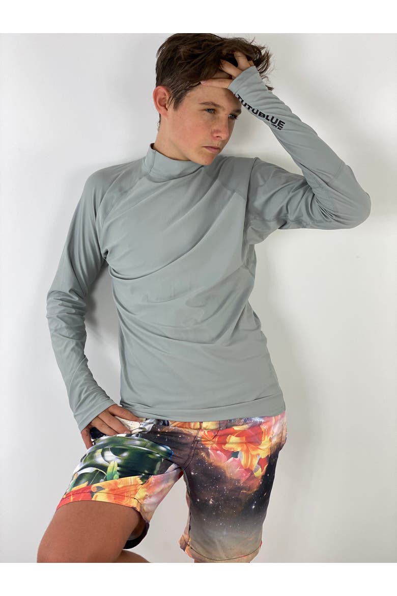 Men's Pullover Rash Guard Swim Top - UPF 50+, Main, color, Solid Gray