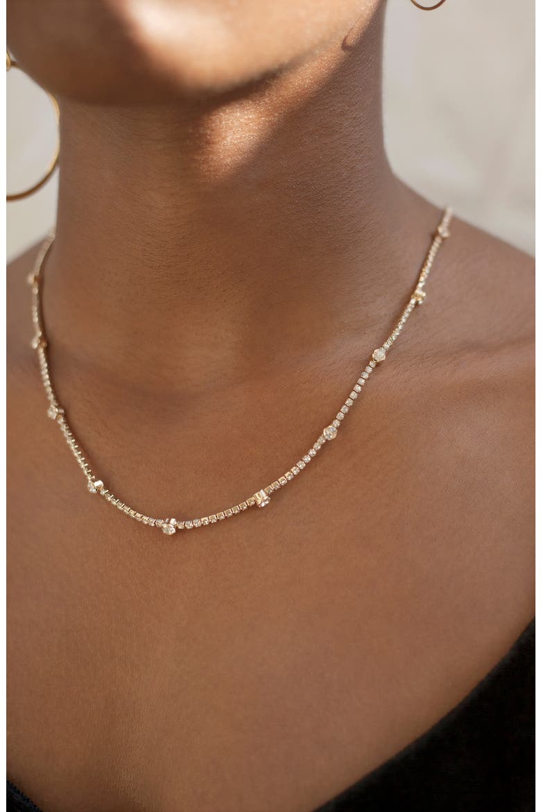 Crystal Chain Necklace, Alternate, color, GOLD