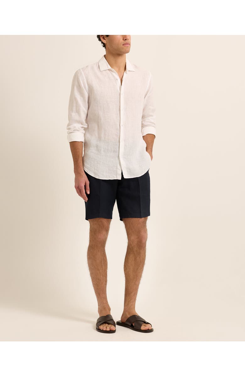 Orlebar Brown Giles Linen Tailored-Fit Shirt, Main, color, White