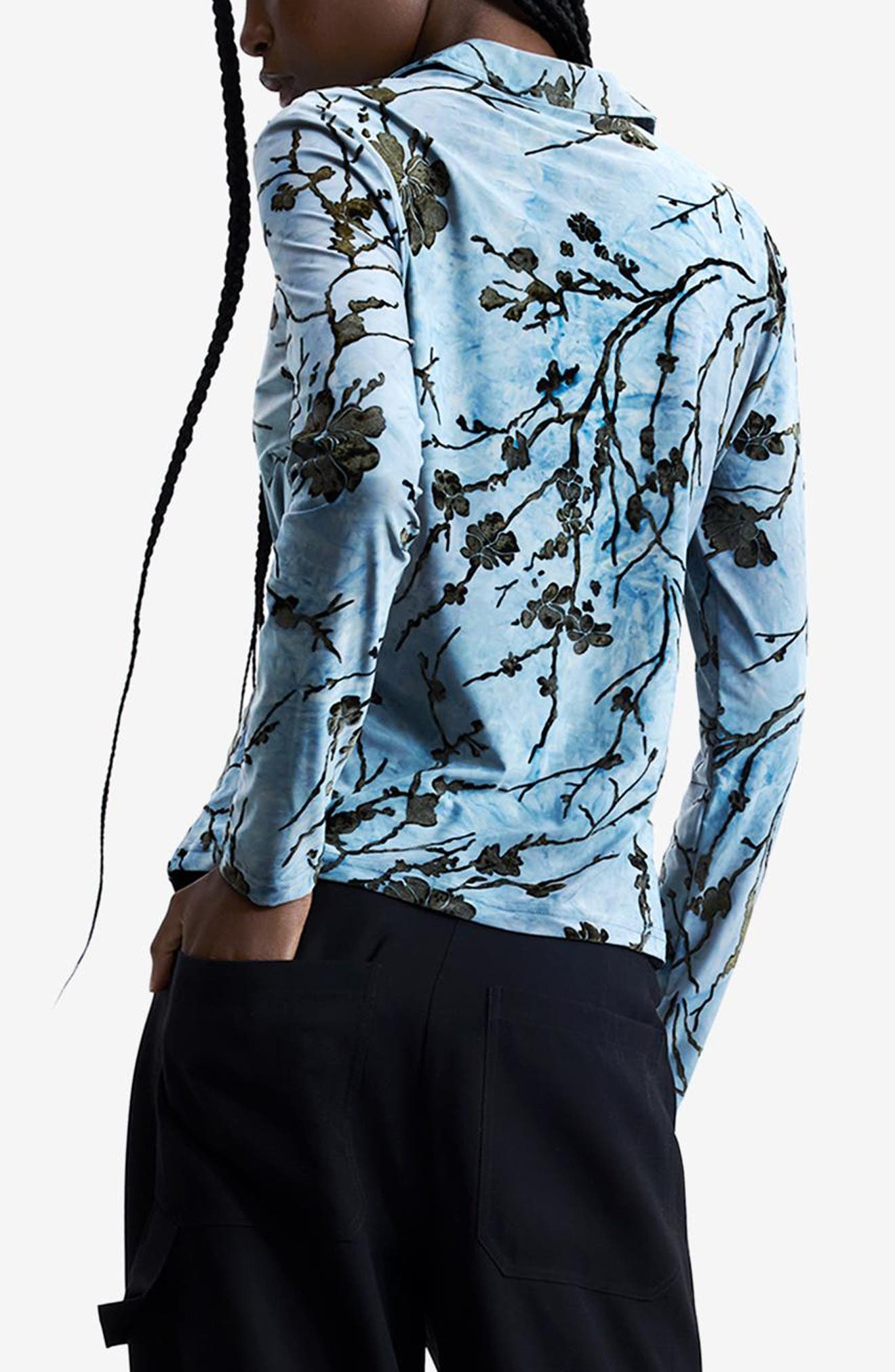 Floral Print Button-Up Shirt - image 2