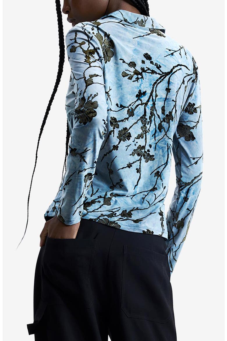 Floral Print Button-Up Shirt, Alternate, color, BLUE MULTI